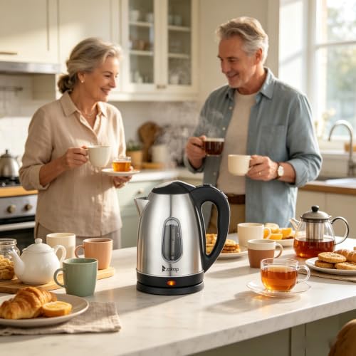 Tetera eléctrica acero inoxidable 1.5 litros seguro y rápida miniatura 6