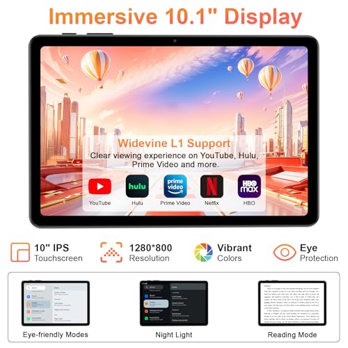 Image of EHFiDC Tablet 10 Inch Android 16 Tablets, 32GB RAM 128GB ROM 2TB Expand, 2.2GHz Octa-Core, 6000mAh, 5G WiFi, HD IPS Display, Widevine L1, Drop-Proof EVA Case