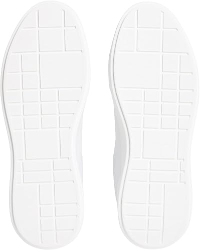 Calvin Klein Men’s Cupsole Trainers Chunky Lace-up in Leather, White (White/Black/White), 8 - 5