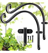 AQAREA Hanging Plant Bracket Hand-Forged Iron Plant Hooks for Indoor Outdoor Flower Basket Wind C...