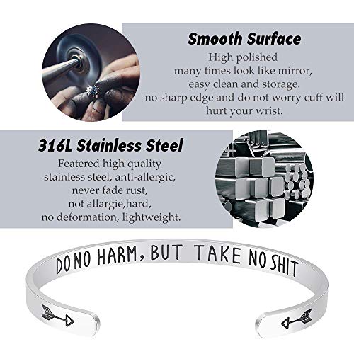 Fesciory Inspirational Bracelets for Women, Stainless Steel Cuff Bangle by Fesciory - Used condition - Image 3