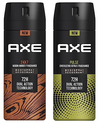 Axe Pulse Long Lasting Deodorant Bodyspray For Men, 150 ml And AXE Recharge 24×7 Bodyspray, 150ml