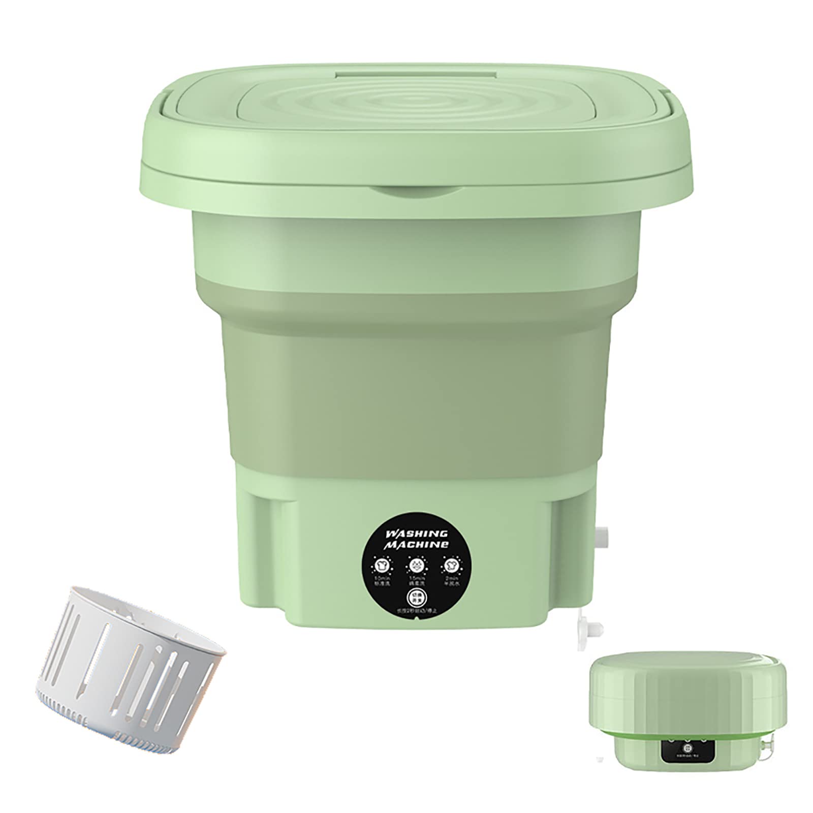 12L Portable washing machine, Mini Lavadora portátil para viajes, camping, mini lavadora portátil, lavadora (EU power-verde)