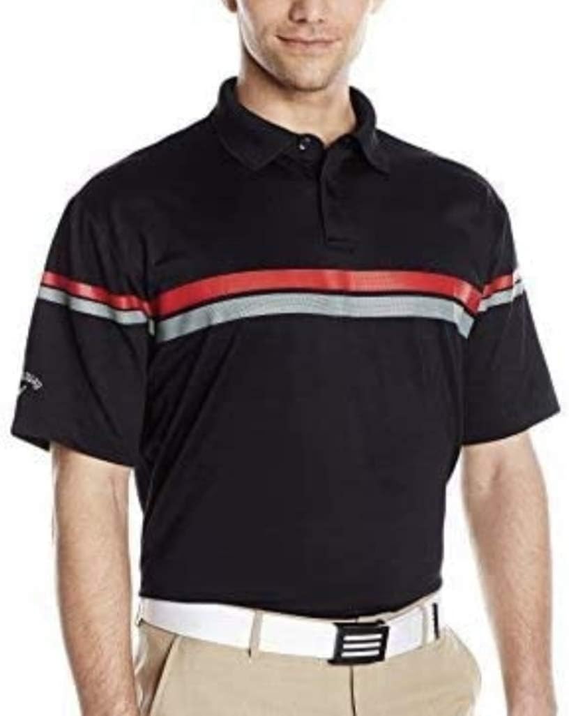 Callaway Men's Short Sleeve Patterned Stripe Performance