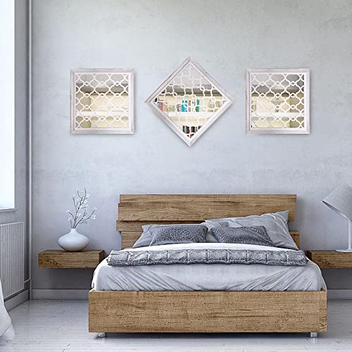 Rustic Decorative Wall Mirror Farmhouse Decor 2Pcs Wall Mounted Large Window Mirrors Bathroom Wall Decor For Living Room Kitchen Bedroom Entryway Laundry Mhome Dining Room Hallway Decorations #TOP4