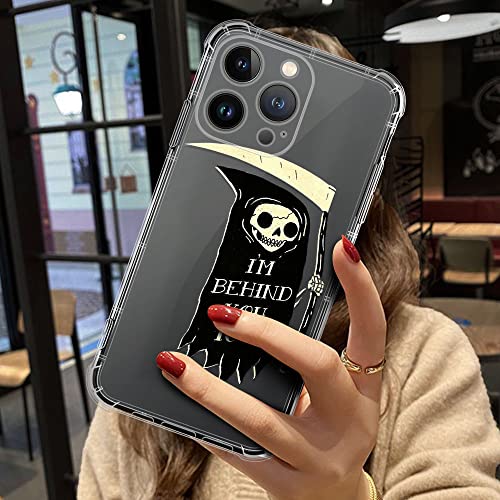 Yicomon Compatible With Iphone 14 Pro Case,Clear With Skeleton Death Design Shockproof Silicone Bumpers Four Corner Protection For Apple Iphone 14 Pro #TOP6