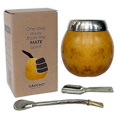 Mate Gourd Tassen-Set inkl. Strohhalm und Yerba-Löffel Cover