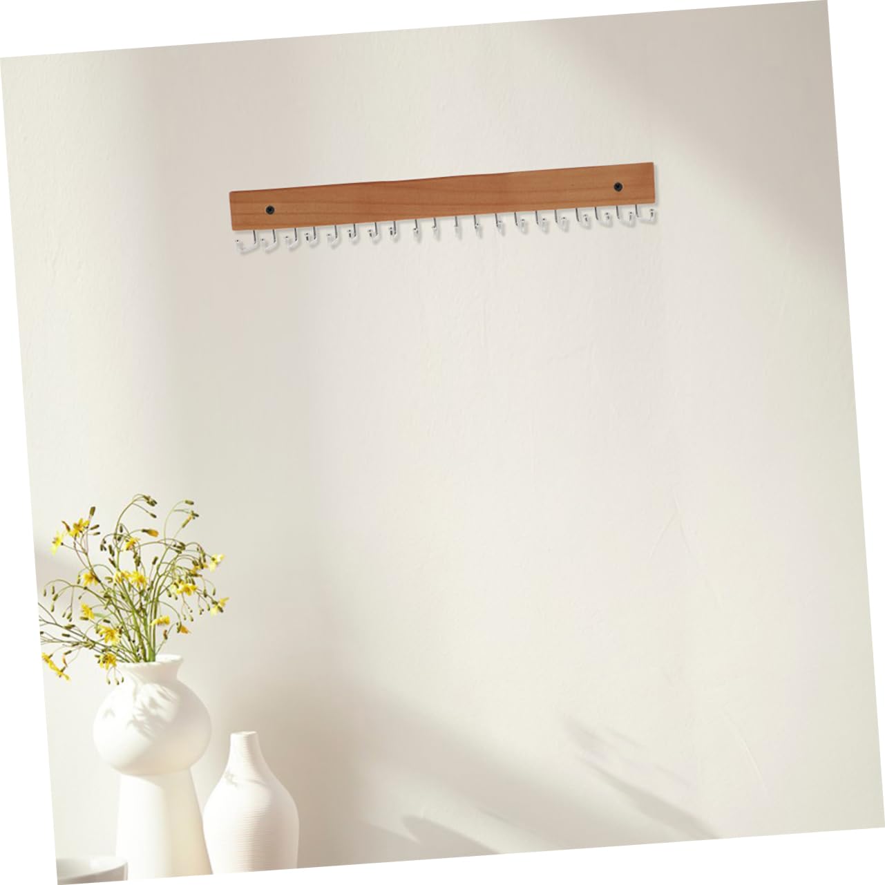 Perchero de Pared de Madera 2 Piezas para Corbatas y Cinturones