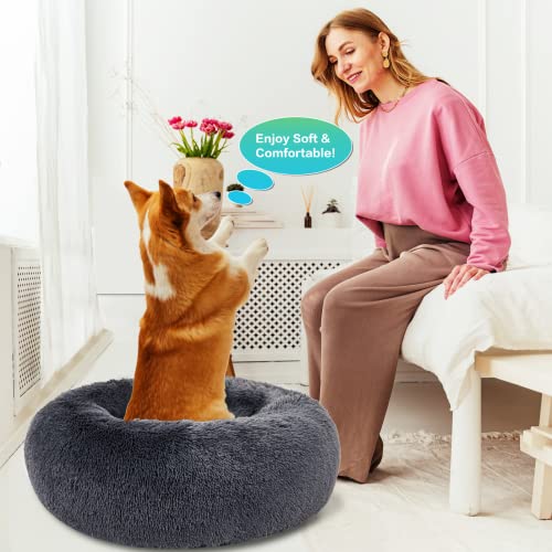 Savfox Plush Calming Dog Beds, Donut Dog Bed For Small Dogs, Medium, Large & X-Large, Comfy Cuddler Dog Bed And Cat Bed In Faux Fur, Washable Dog Bed, Multiple Sizes Xs-Xxl #TOP6