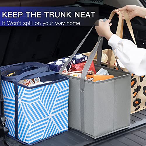Tiiocti Reusable Grocery Bags Heavy Duty Shopping Box Foldable Saving Space Standing Tote Bag With Long Handles 3 Pack #TOP1
