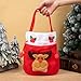 13'' x 9'' Christmas Gift Bags with Handles, 2025 New Reusable Xmas Gift Doll Bags with Drawstring, Christmas Decorations Cartoon Doll Handbag Shopping Bag for Kids (All 4pcs)