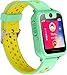 Montre Telephone Enfant - Smartwatch LBS Tracker avec Caméra Jeux Lampe de Poche pour Garcon Fille Compatible avec Les Smartphone Android iOS (LBS, Green)