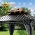 HAPPATIO 12'x12' Hardtop Aluminum Gazebo Outdoor, Double Galvanized Steel Roof Canopy with Aluminum Frame, Curtains and Netting for Patio, Backyard, Deck, Lawn, Easy Assembly (Grey)