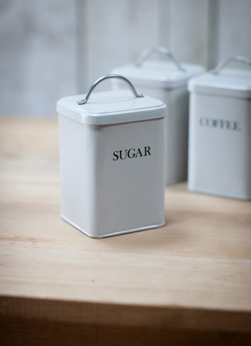 Garden Trading Chalk Original Sugar Canister Crafted In Powder Coated Steel | H20 X W12 X D12cm