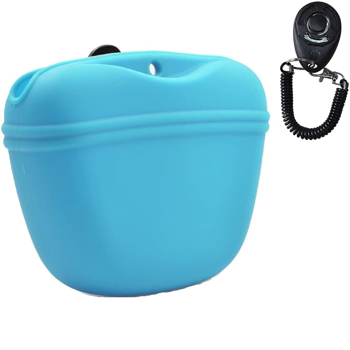 V.S.P. Silicone Dog Treat Pouch, Clip on Portable Training Container, Convenient Magnetic Buckle Closing and Waist Clip