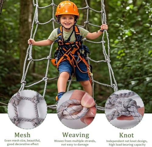 Outdoor Climbing Cargo Net for Swing Set - 3.3ft Jungle Gym Playset, Indoor/Outdoor Playground Obstacle Course for Kids, Tree House Adventure Fun