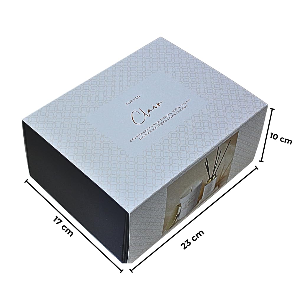 Dekohelden24 Set regalo di alta qualità con candela profumata e diffusore, regalo pronto per donne, set regalo per donne, candele regalo di alta qualità, 23 x 17 x 10 cm (lunghezza x larghezza x
