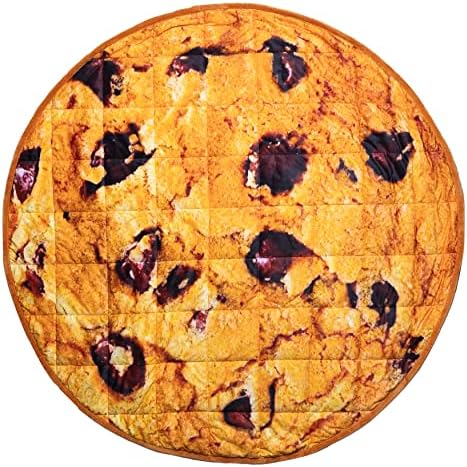Heart Cove Kids Weighted Blanket 4lbs, 48" Circular, Polyester Fleece, Chocolate Chip Cookie Pattern, Toddler Heavy Blanket for Calming, Children Lap Throw, Gift for Boys and Girls