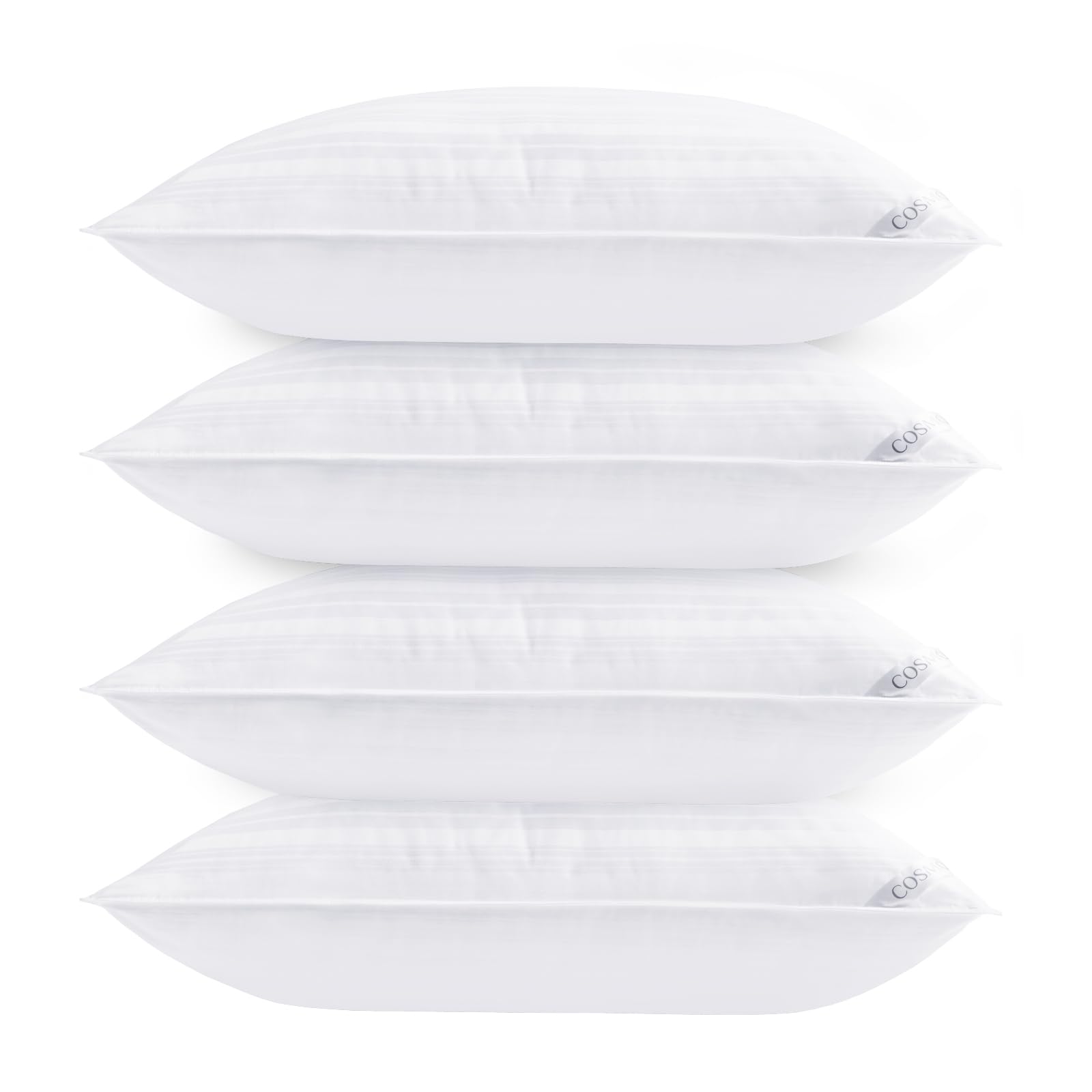 Cosmoluxe Cooling Hotel Collection Poduszki na łóżko do spania, standardowy rozmiar 4 sztuki, alternatywne poduszki puchowe, standardowy rozmiar (50 x 66 cm), zestaw 4 dla osób śpiących na boku,