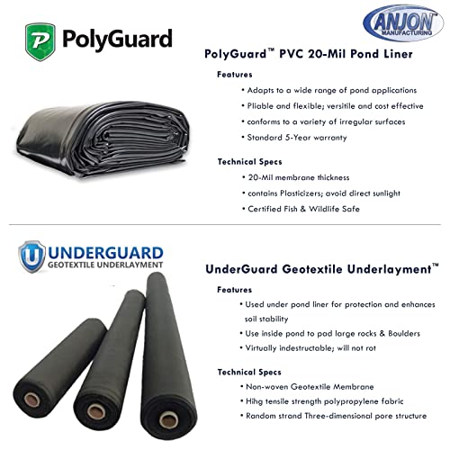Polyguard Pvc 10 Ft. X 20 Ft. - 20-Mil Pond Liner And Geo Combo #TOP1
