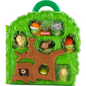 Fisher-Price Little People Toddler Toy Forest Friends Carry Case Playset with Animal Figures for Pretend Play Kids Ages 1+ Years