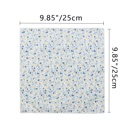 Image of Floral Pocket Squares for Men with Holder Printed Flower Mens Handkerchief Cotton Suit Pocket Hanky for Wedding