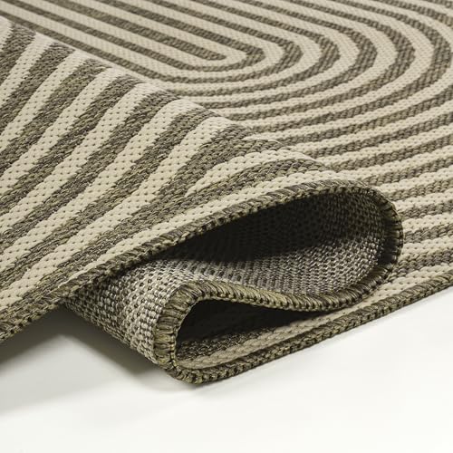 JONATHAN Y Geometric Arch Stripe Indoor Outdoor Area Rug 4X6 Beige/Brown, Margot Modern for Backyard, Patio, Porch, Easy-Cleaning, High Traffic, Pet-Friendly, Non-Shedding (SHP201A-4) by JONATHAN Y - Image 4