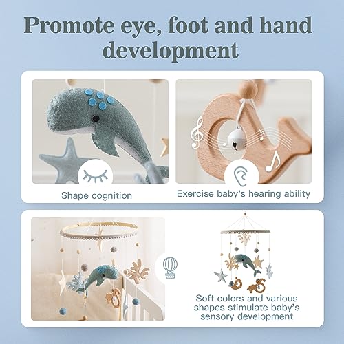Let'S Make Crib Mobile For Baby Boys Girls Ocean Whale Nursery Mobile Gender Neutral Baby Mobile Handmade Ceiling Mobile Best Gifts For Christmas Birthday Baby Shower thumb #2