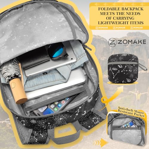 Image of ZOMAKE Ultra Lightweight Hiking Backpack 20L, Packable Small Backpacks Water Resistant Daypack for Women Men(Star Print)