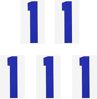 MECCANIXITY Iron on Number 1 Heat Transfer 8" Blue Single Number for Team Uniform, Sports T-Shirt, Football, Basketball, Baseball Pack of 5
