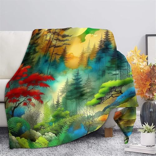 Couverture lit en microfibre jungle 150x200 cm plaid doux - 7