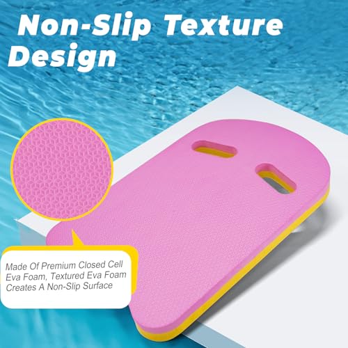2026 Swimming Kickboard 2 Pack, 17x11.5 in Training Aid Board for Swimming and Exercise Training, U Design Kick Boards Easy to Grip, Durable EVA Safty Kickboard(Pink+Blue)