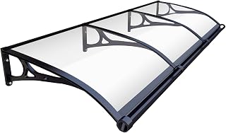 Window Awning Door Canopy, Door Awnings Exterior, Awning for Door Window Exterior, Front Door Canopy with Aluminum Bracket for UV, Rain and Snow Protection-60x200cm/24x79in-Transparent