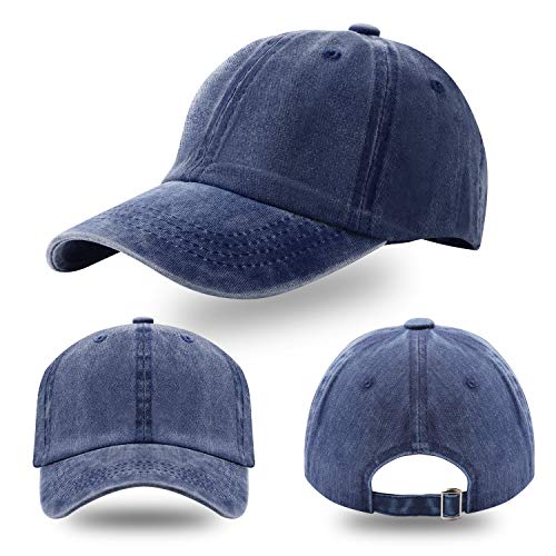 5 Pieces Unisex Cotton Vintage Baseball Cap Low Profile Unstructured Baseball Hat Washed Distressed Twill Adjustable Dad Hat (Multiple Color, Simple Style) #TOP2