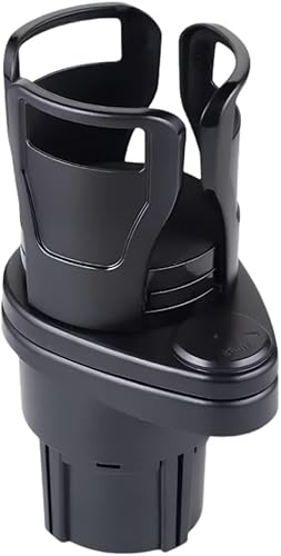 Portavasos giratorio de 360 para automóvil, soporte doble ajustable, ancho de base de 3.35 pulgadas, color negro