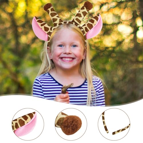 EUPSIIU 2 Pieces Giraffe Ears Headband for Adults Kids Boys Girls Animal Costume for Kids Fancy Dress Up Cosplay Halloween Theme Party Favor - Image 3