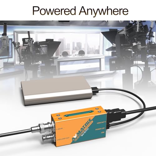 Image of AVMATRIX MINI SC1112 SDI to HDMI mini Converter, HD /SD /3G-SDI Loop Out, SDI /HDMI Converter Pocket Size & Easy Mount, USB-C Power Solution