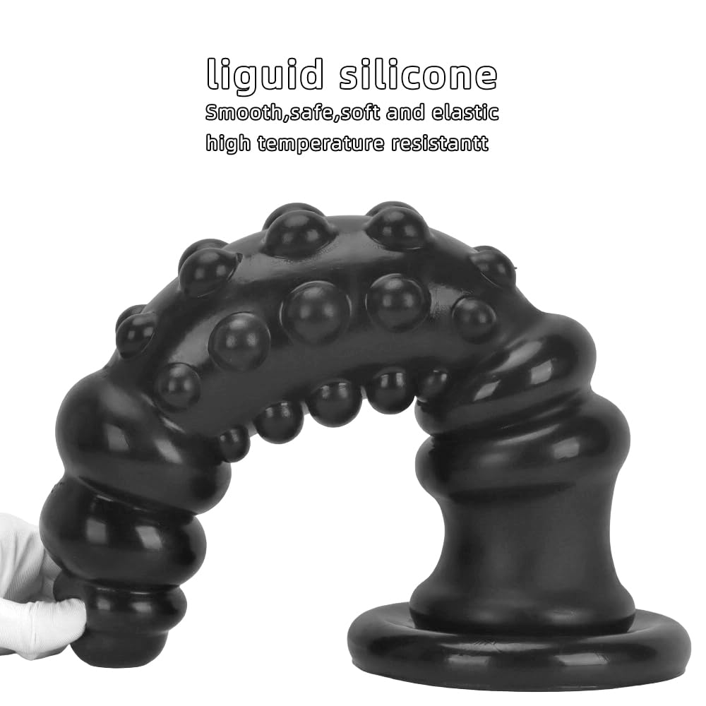 Groß Realistischer Penis Analplug Dildo Alien XXL Monster Analdildo Fantasy Butt Plug mit Saugnapf Analspielzeug G-Punkt Prostata Stimulieren Sexspielzeug für Frauen Männer Analdehner (Schwarz M)