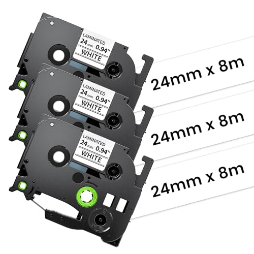 �݊� �s�[�^�b�`�L���[�u �e�[�v 24mm �� ������ TZe-251 TZe 251 3�Z�b�g �L���[�u�p PT���x�����C�^�[ ���~�l�[�g tze�e�[�v 24mm ����8m, �u���U�[ P-touch PT-D600/PT-D610BT/PT-P710