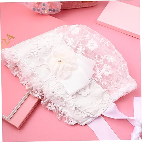 Adjustable Lace Hat for Newborns and Boy Girl Years Bonnet with Comfortable Fit for Photos Outings and Daily Wear White3