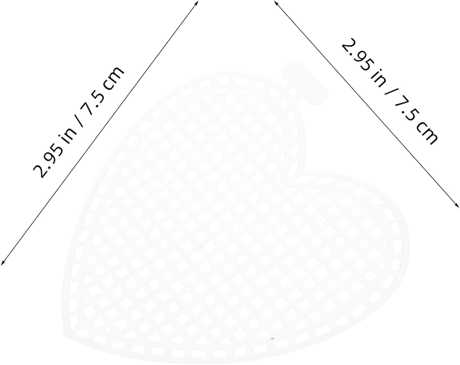 TEHAUX 30pcs Heart Shape Mesh Canvas Embroidery Blank Canvas DIY Craft Supplies Mesh Lining