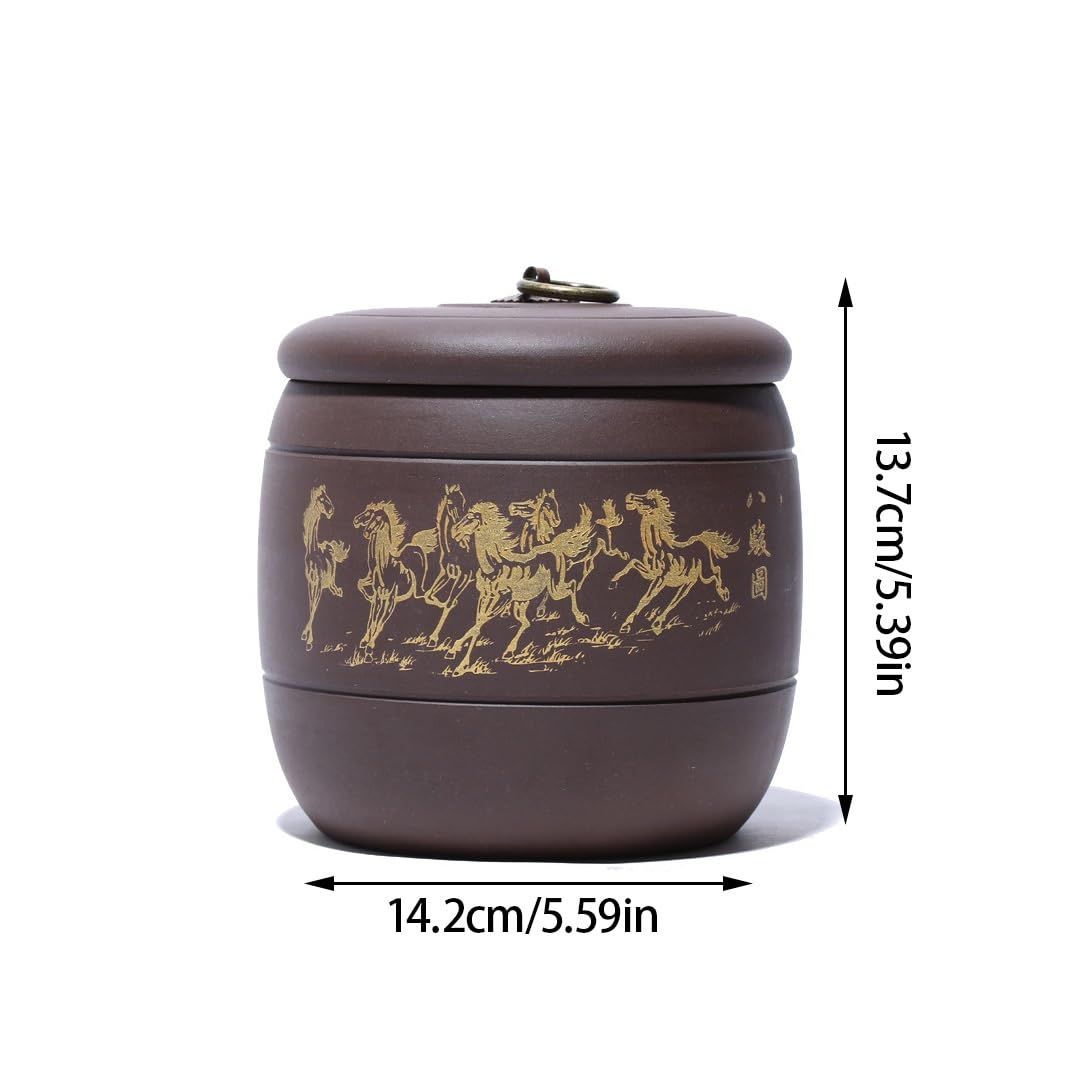 Ceramiczny słoik na żywność 2 szt. Fioletowy gliniany słoik na herbatę Uszczelniony słoik na herbatę do użytku domowego Przenośny słoik na herbatę do herbaty, kawy, cukru, orzechów