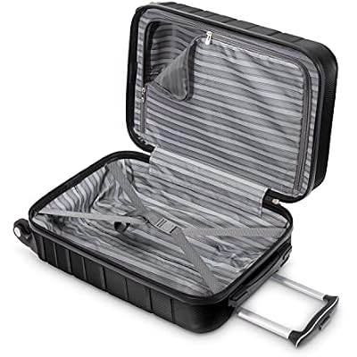 Skyway Epic 2.0 Hardside Lightweight and Durable ABS Shell Luggage, Spacious with 4-Wheel Spinners, Comfort Grip with Telescoping Handle, Men and Women, Black, 2-Piece Set (20, 24)