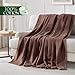 Elegant Comfort Premium 100% Cotton Waffle Blanket - Lightweight Breathable Waffle Weave Bed Blanket - Soft and Warm All Season Blanket for Couch, Sofa and Bed, Queen Size 90x90 Inches, Brown