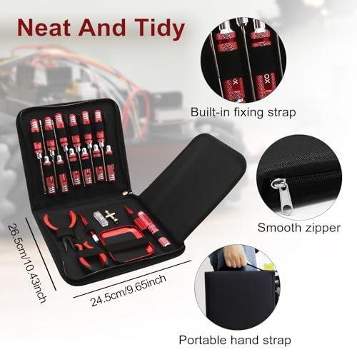 Craznick YZ-R21 19Pcs Rc Car Tool Kit Hex Screwdriver Set Hex Nut Drivers Phillips Screwdriver Pliers Wrench Body Reamer thumb #5
