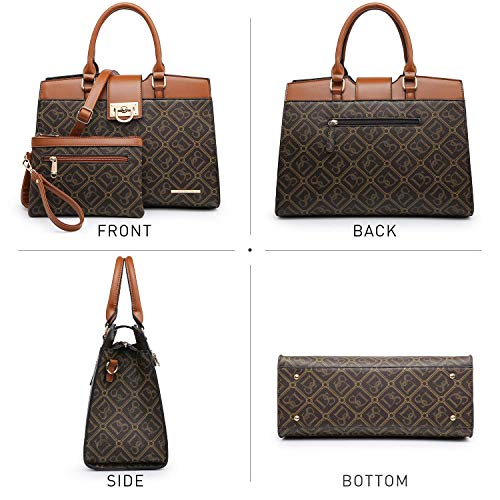 Dasein Handbags For Women Purses Monogram Satchel Purse Large Tote Ladies Handbag Shoulder Bags Top Handle Work Bag 2Pcs Set #TOP1