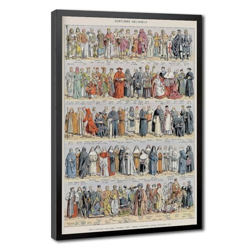 Costumes du clergé dans l'histoire – Toile de prêtre WCYB premium avec cadre suspendu en bois