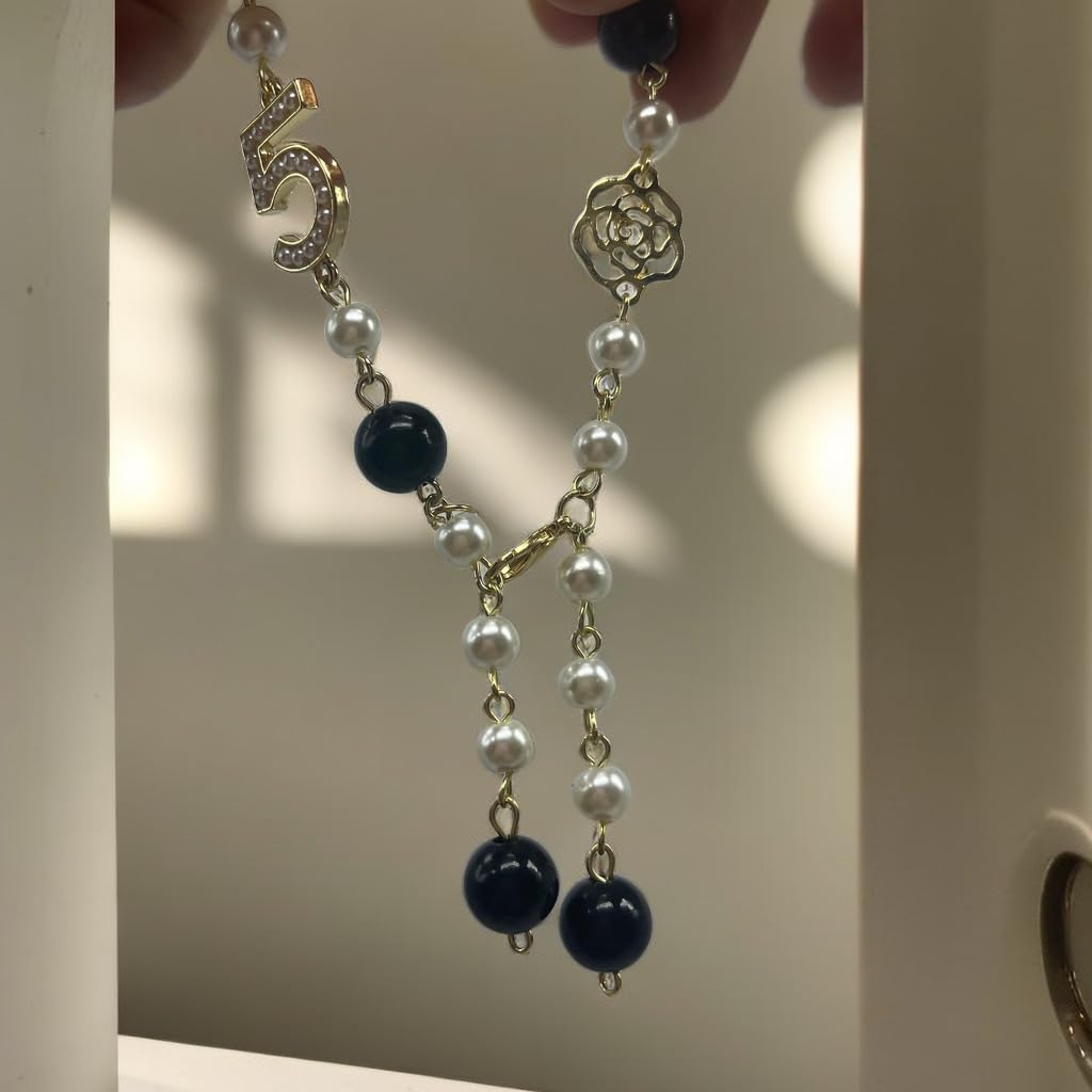 Fashion Pearl Camellia Ladies Bracelet 5 Vintage Bracelet Luxury Jewellery Gifts, white - Image 4