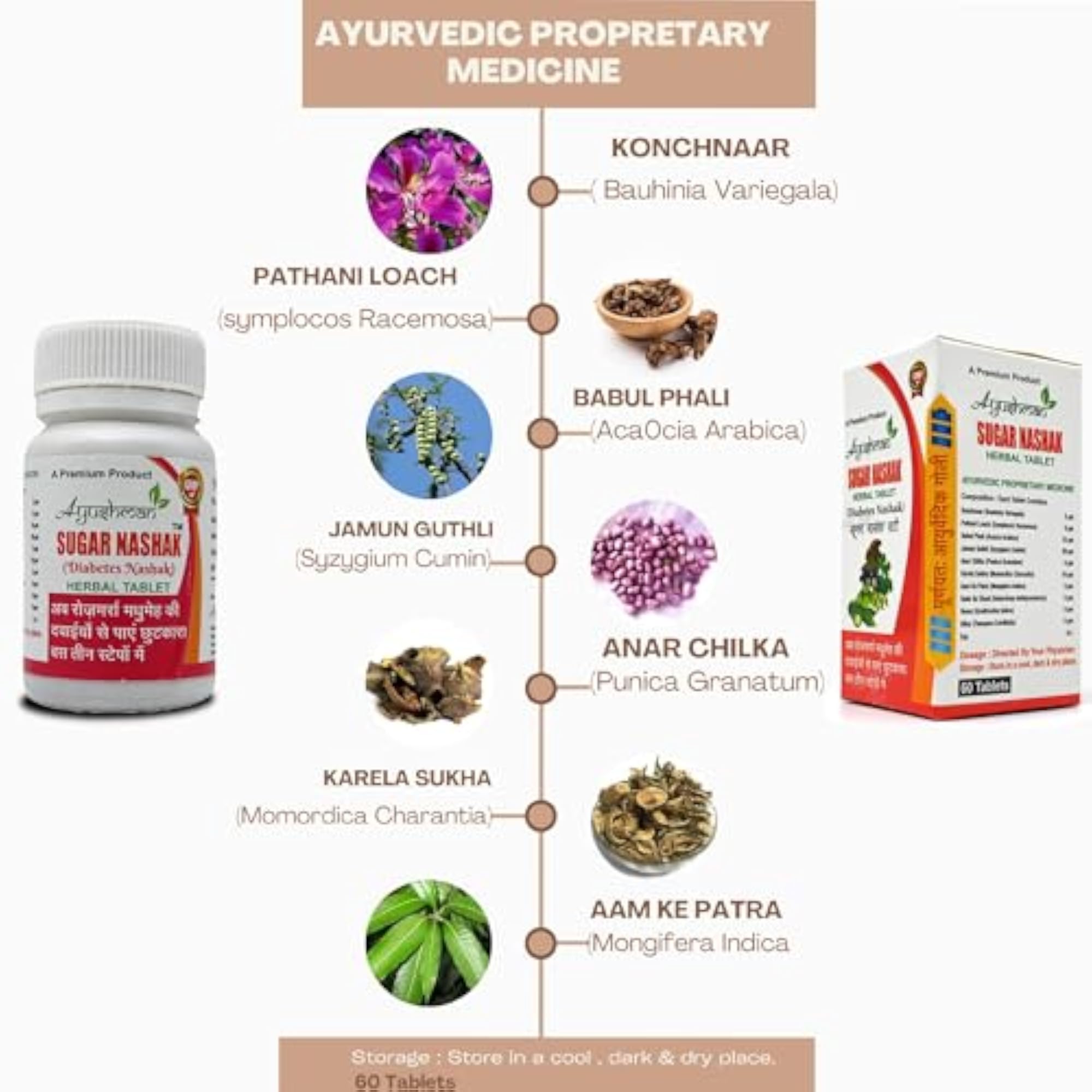 AYUSHMAN Sugar Nashak Herbal Vati, 60 Tablets