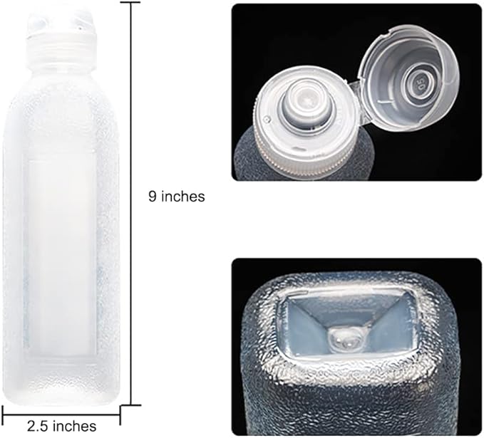 Botella Squeeze Plástica 300 ml Transparente con Válvula Antigoteo miniatura 3